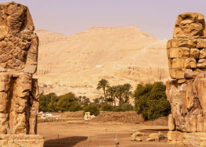 the Majestic Colossi of Memnon in Luxor